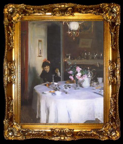 framed  John Singer Sargent The Breakfast Table (mk18), ta009-2
